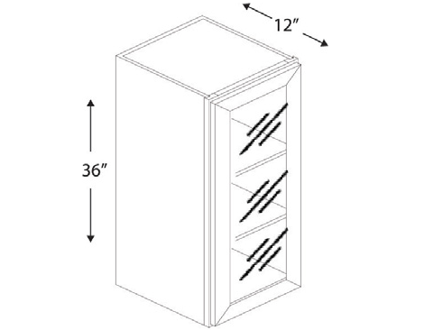 Blue Valley Cabinets 18" x 36" x 12" Wall Cabinet Frosted Glass Door Only (WHS-W1836GD)