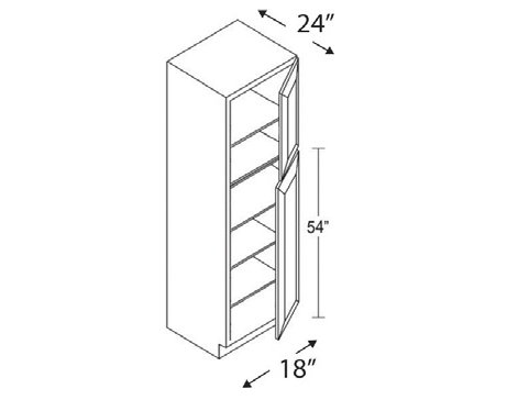 Blue Valley Cabinets 18" x 84" x 24" Pantry Cabinet Face Frame and 2 Doors (DW-PC188424FFD)