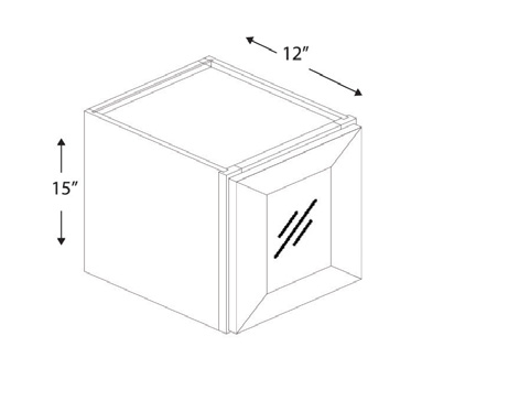 Blue Valley Cabinets 21" x 15" x 12" Wall Cabinet Frosted Glass Door Only (DW-W2115GD)