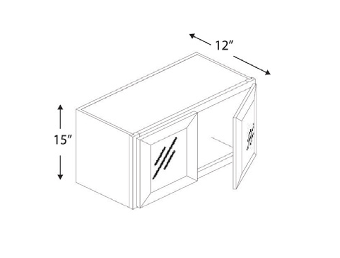 Blue Valley Cabinets 24" x 15" x 12" Wall Cabinet Frosted Glass Door Only (DW-W2415GD)