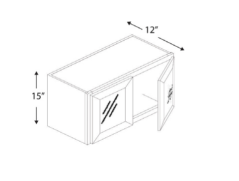 Blue Valley Cabinets 24" x 15" x 12" Wall Cabinet Frosted Glass Door Only (SG-W2415GD)