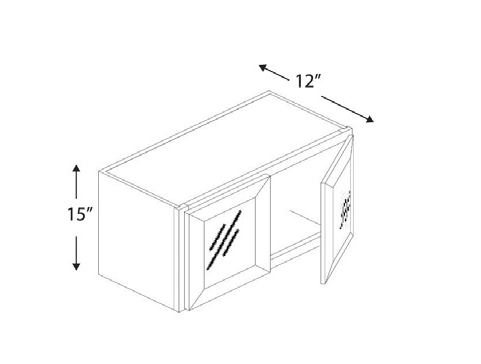 Blue Valley Cabinets 24" x 15" x 12" Wall Cabinet Frosted Glass Door Only (WHS-W2415GD)