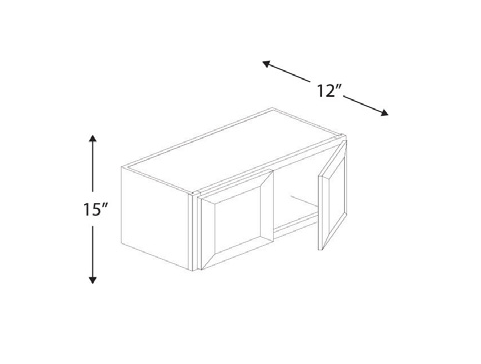 Blue Valley Cabinets 24" x 15" x 12" Wall Cabinet With 2 Door (WHS-W2415)