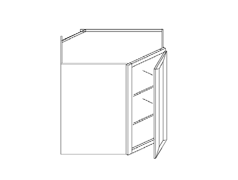 Blue Valley Cabinets 24" x 15" x 12" Wall Diagonal Corner With 1 Door (MS-WDC2415)