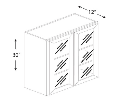 Blue Valley Cabinets 24" x 30" x 12" Wall Cabinet Frosted Glass Door Only (SG-W2430GD)