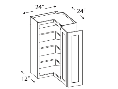 Blue Valley Cabinets 24" x 30" x 12" Wall Lazy Susan Cabinet With 2 Door (MS-WLS2430)