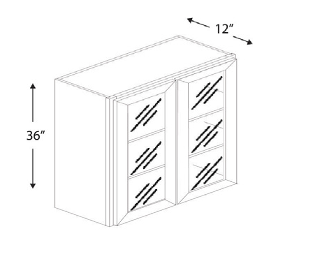 Blue Valley Cabinets 24" x 36" x 12" Wall Cabinet Frosted Glass Door Only (ESS-W2436GD)