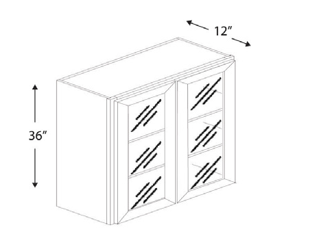 Blue Valley Cabinets 24" x 36" x 12" Wall Cabinet Frosted Glass Door Only (SG-W2436GD)