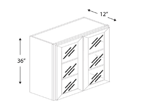 Blue Valley Cabinets 24" x 36" x 12" Wall Cabinet Frosted Glass Door Only (WHS-W2436GD)