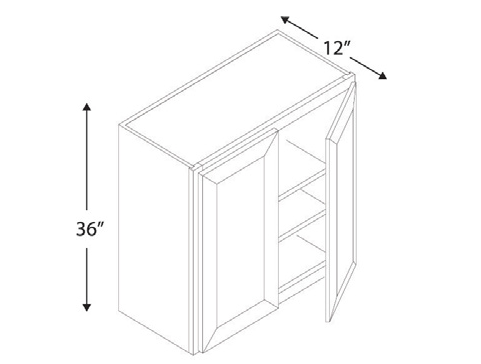 Blue Valley Cabinets 24" x 36" x 12" Wall Cabinet With 2 Door (DW-W2436)