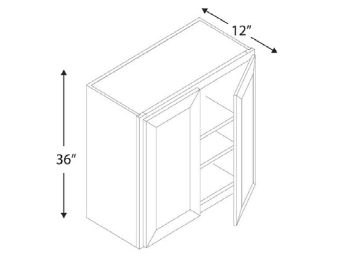 Blue Valley Cabinets 24" x 36" x 12" Wall Cabinet With 2 Door (MS-W2436)