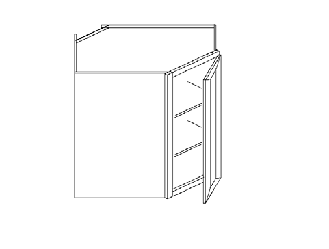 Blue Valley Cabinets 24" x 36" x 12" Wall Diagonal Corner With 1 Door (DW-WDC2436)