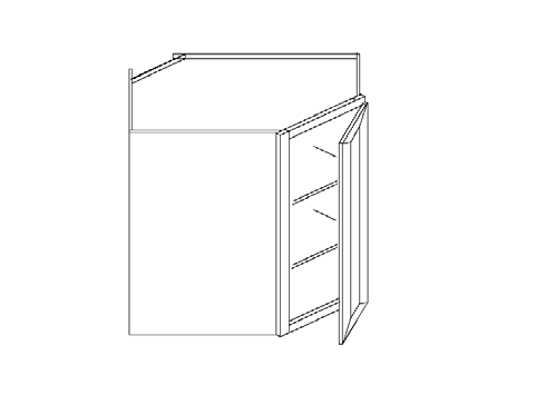 Blue Valley Cabinets 24" x 36" x 12" Wall Diagonal Corner With 1 Door (SG-WDC2436)