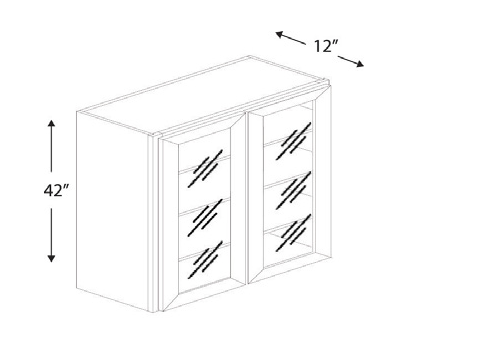 Blue Valley Cabinets 24" x 42" x 12" Wall Cabinet Frosted Glass Door Only (MS-W2442GD)