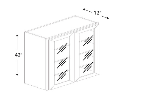 Blue Valley Cabinets 24" x 42" x 12" Wall Cabinet Frosted Glass Door Only (SG-W2442GD)