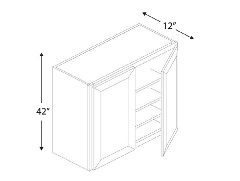 Blue Valley Cabinets 24" x 42" x 12" Wall Cabinet With 2 Door (DW-W2442)