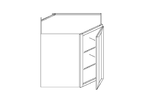 Blue Valley Cabinets 24" x 42" x 12" Wall Diagonal Corner With 1 Door (DW-WDC2442)