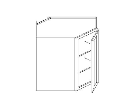 Blue Valley Cabinets 24" x 42" x 12" Wall Diagonal Corner With 1 Door (MS-WDC2442)