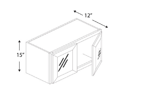Blue Valley Cabinets 27" x 15" x 12" Wall Cabinet Frosted Glass Door Only (ESS-W2715GD)