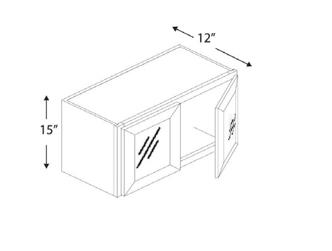 Blue Valley Cabinets 27" x 15" x 12" Wall Cabinet Frosted Glass Door Only (SG-W2715GD)