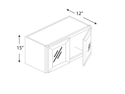 Blue Valley Cabinets 27" x 15" x 12" Wall Cabinet Frosted Glass Door Only (WHS-W2715GD)