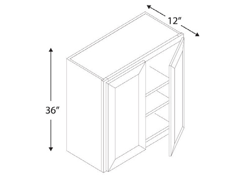 Blue Valley Cabinets 27" x 36" x 12" Wall Cabinet With 2 Door (DW-W2736)