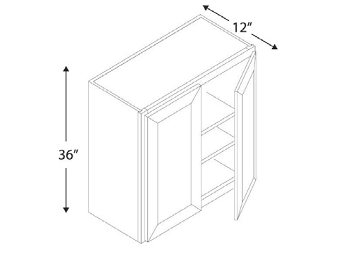 Blue Valley Cabinets 27" x 36" x 12" Wall Cabinet With 2 Door (MS-W2736)