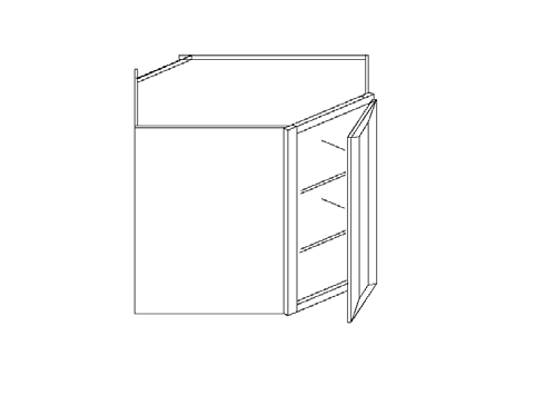 Blue Valley Cabinets 27" x 36" x 15" Wall Diagonal Corner With 1 Door (DW-WDC273615)