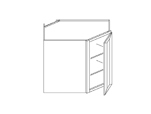 Blue Valley Cabinets 27" x 36" x 15" Wall Diagonal Corner With 1 Door (MS-WDC273615)