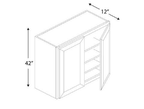 Blue Valley Cabinets 27" x 42" x 12" Wall Cabinet With 2 Door (WHS-W2742)