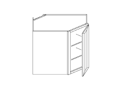 Blue Valley Cabinets 27" x 42" x 15" Wall Diagonal Corner With 1 Door (DW-WDC274215)