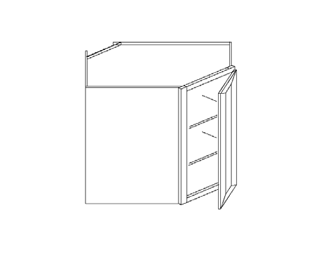 Blue Valley Cabinets 27" x 42" x 15" Wall Diagonal Corner With 1 Door (MS-WDC274215)