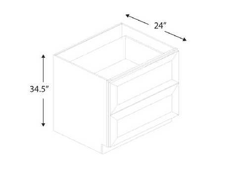 Blue Valley Cabinets 2DB24 Replacement Bottom Drawer Only (MS-2DB24-BOTTOM DRAWER)