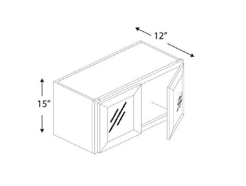 Blue Valley Cabinets 30" x 15" x 12" Wall Cabinet Frosted Glass Door Only (DW-W3015GD)