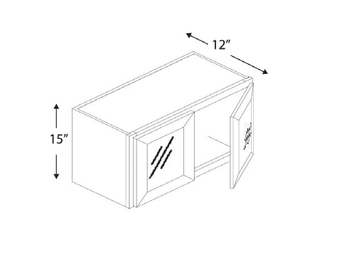 Blue Valley Cabinets 30" x 15" x 12" Wall Cabinet Frosted Glass Door Only (WHS-W3015GD)