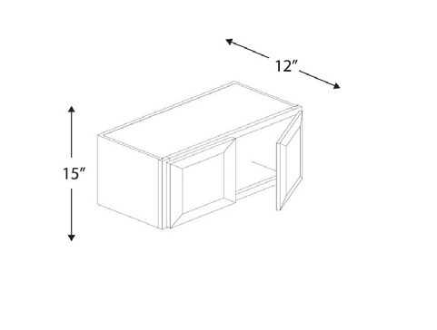 Blue Valley Cabinets 30" x 15" x 12" Wall Cabinet With 2 Door (DW-W3015)
