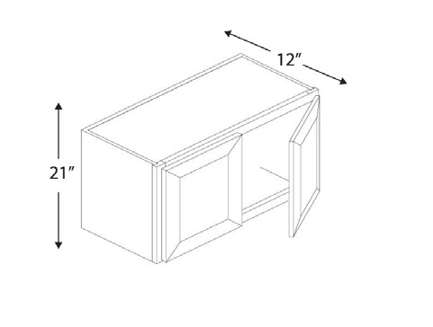 Blue Valley Cabinets 30" x 21" x 12" Wall Cabinet With 2 Door (DW-W3021)