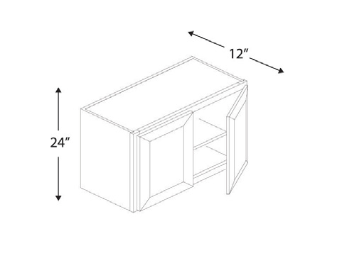 Blue Valley Cabinets 30" x 24" x 12" Wall Cabinet With 2 Door (DW-W3024)