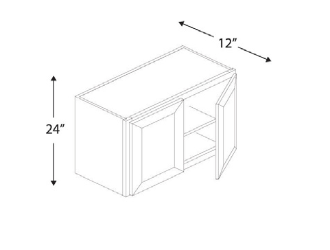 Blue Valley Cabinets 30" x 24" x 12" Wall Cabinet With 2 Door (MS-W3024)