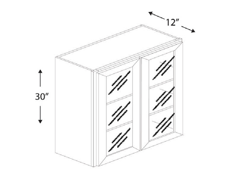 Blue Valley Cabinets 30" x 30" x 12" Wall Cabinet Frosted Glass Door Only (WHS-W3030GD)