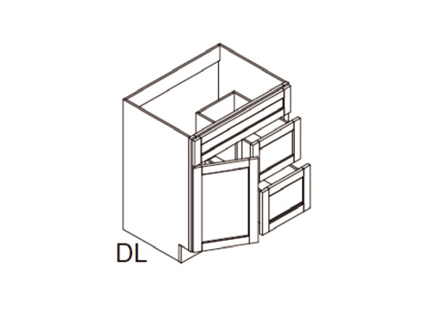 Blue Valley Cabinets 30" x 35" x 21" Vanity Sink Cabinet Combo 2 Left Drawers (DW-VSD3021DL)