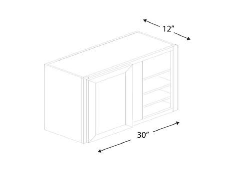 Blue Valley Cabinets 30" x 36" x 12" Wall Blind Corner Cabinet With 1 Door (DW-WBC3036)