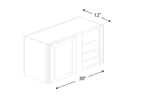 Blue Valley Cabinets 30" x 36" x 12" Wall Blind Corner Cabinet With 1 Door (MS-WBC3036)