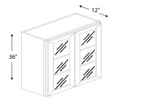 Blue Valley Cabinets 30" x 36" x 12" Wall Cabinet Frosted Glass Door Only (ESS-W3036GD)