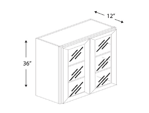 Blue Valley Cabinets 30" x 36" x 12" Wall Cabinet Frosted Glass Door Only (MS-W3036GD)