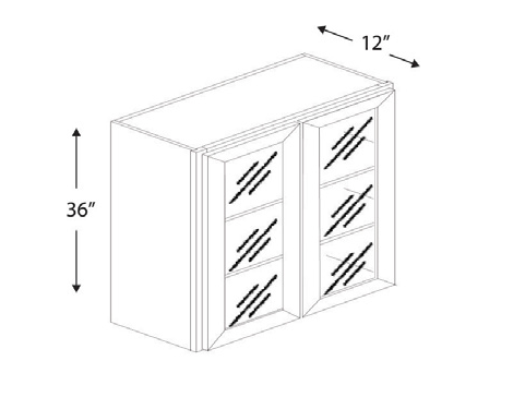 Blue Valley Cabinets 30" x 36" x 12" Wall Cabinet Frosted Glass Door Only (WHS-W3036GD)