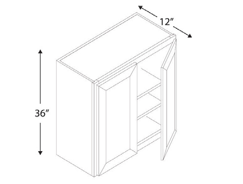 Blue Valley Cabinets 30" x 36" x 12" Wall Cabinet With 2 Door (DW-W3036)