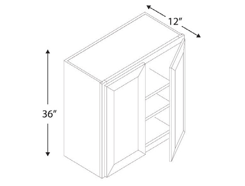 Blue Valley Cabinets 30" x 36" x 12" Wall Cabinet With 2 Door (MS-W3036)