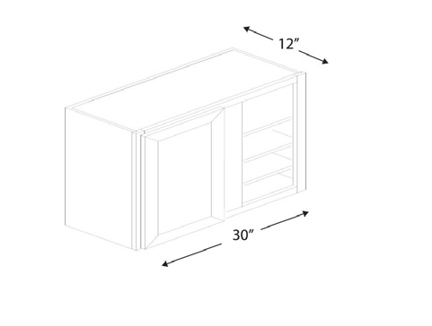 Blue Valley Cabinets 30" x 42" x 12" Wall Blind Corner Cabinet With 1 Door (DW-WBC3042)