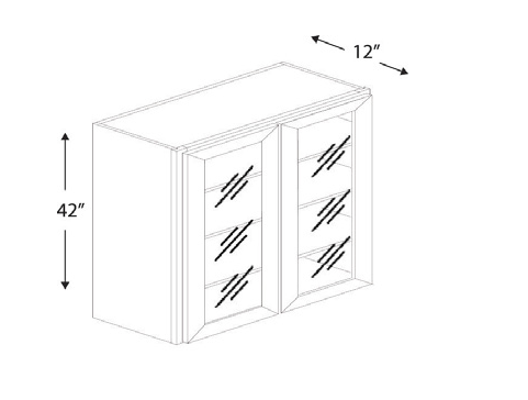 Blue Valley Cabinets 30" x 42" x 12" Wall Cabinet Frosted Glass Door Only (ESS-W3042GD)